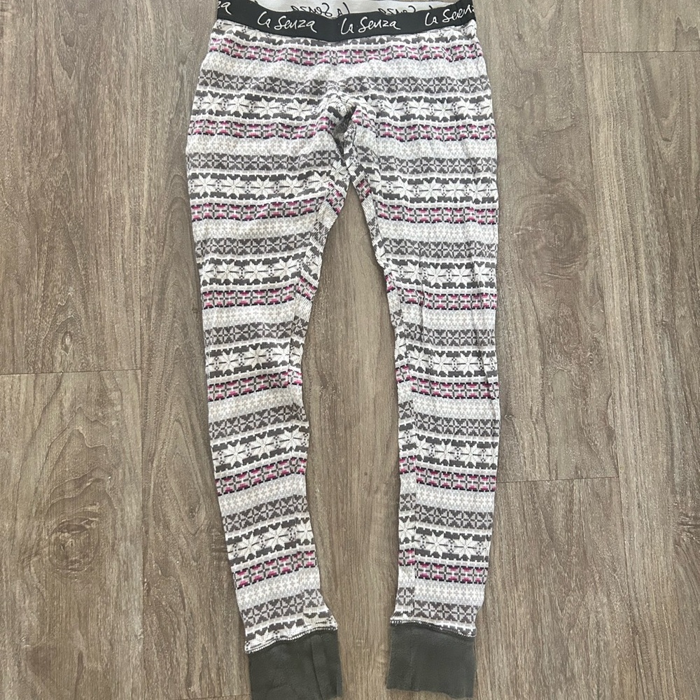 La Senza Gray and Pink Patterned Pajama Pants